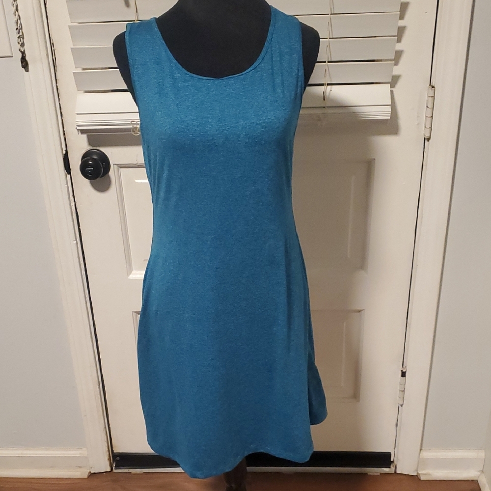 Patagonia Sleeveless Teal Blue Midi Dress